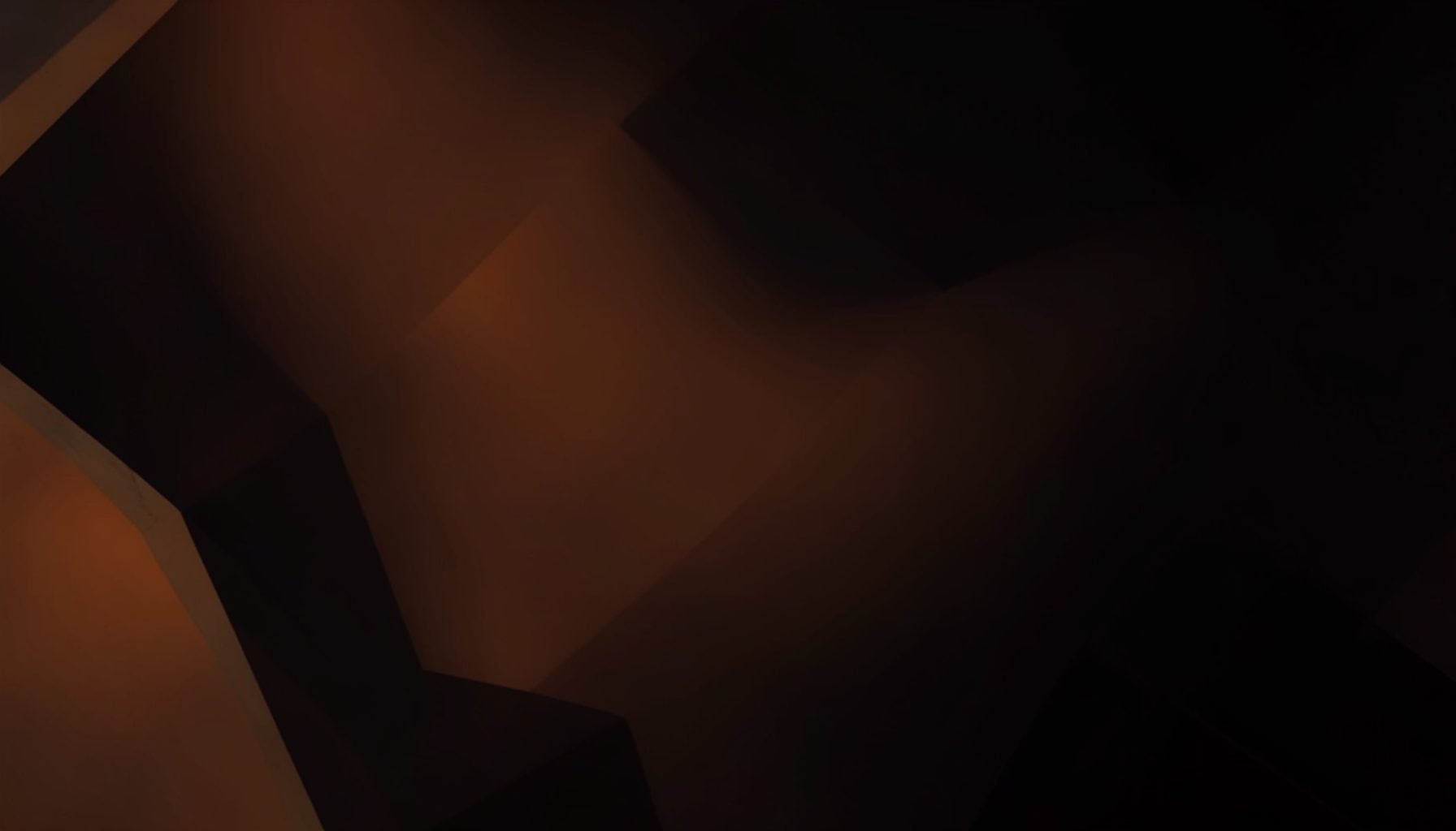 Dark abstract background with subtle warm orange gradients and soft geometric shapes